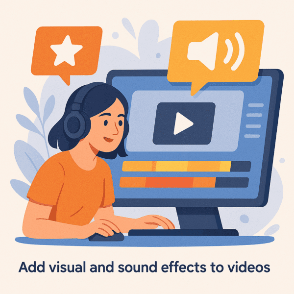 Add visual and sound effects to videos