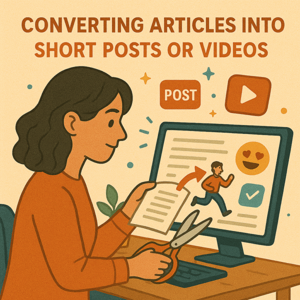 Converting articles into short posts or videos