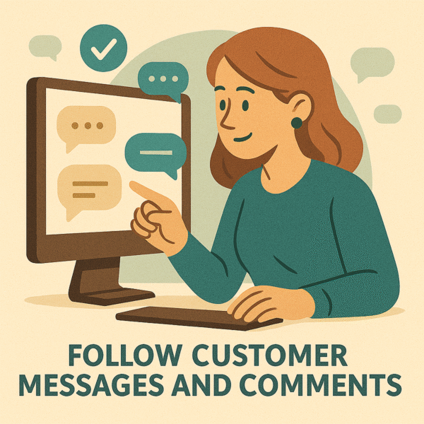 Follow customer messages and comments