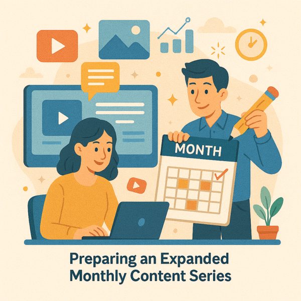 Preparing an expanded monthly content series