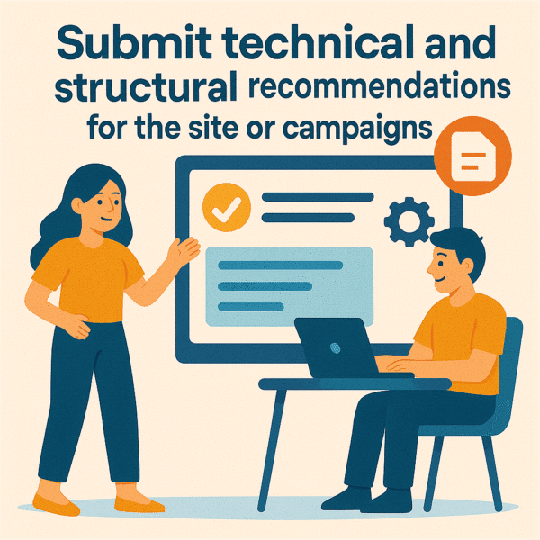 Submit technical and structural recommendations for the site or campaigns